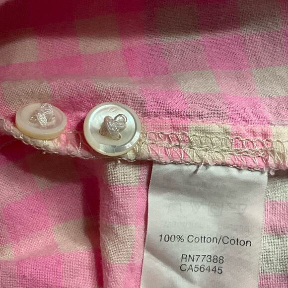 J. Crew Womens Boy Fit Perfect Shirt Bright Pink Ivory Plaid Gingham Button Up 4 - Picture 9 of 13